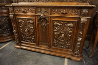 Walnut carved Italian vitrine 19th Century