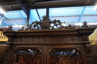 Walnut carved Italian vitrine 19th Century