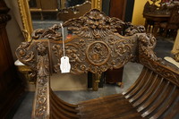 Walnut carved Savonarola armchair 19th Century