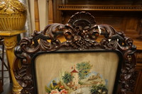 Walnut carved screen  Mid 19th century