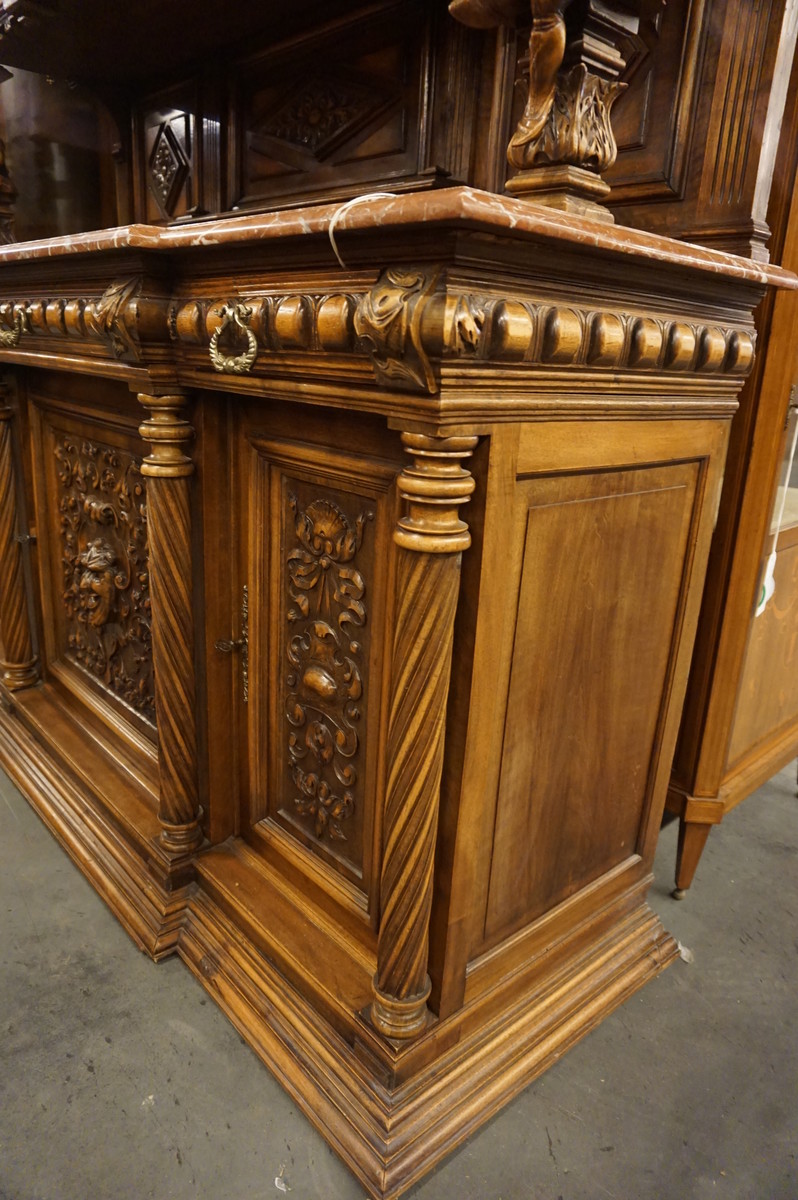 Walnut Henry II buffet with jesters