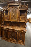 Walnut Henry II buffet with jesters 19th Century