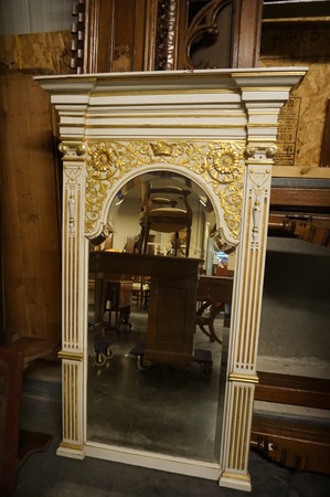 White painted gilded mirror